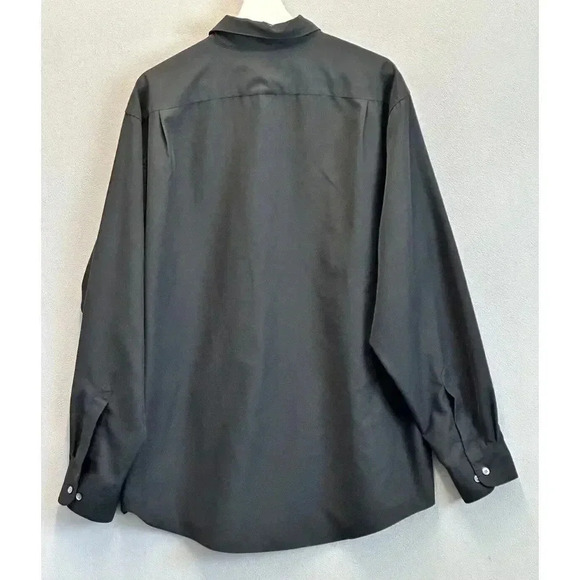 Murano Sueded Black Button Up Pointed Collar Shirt Sz XL Lightweight Long Sleeve - Picture 2 of 8